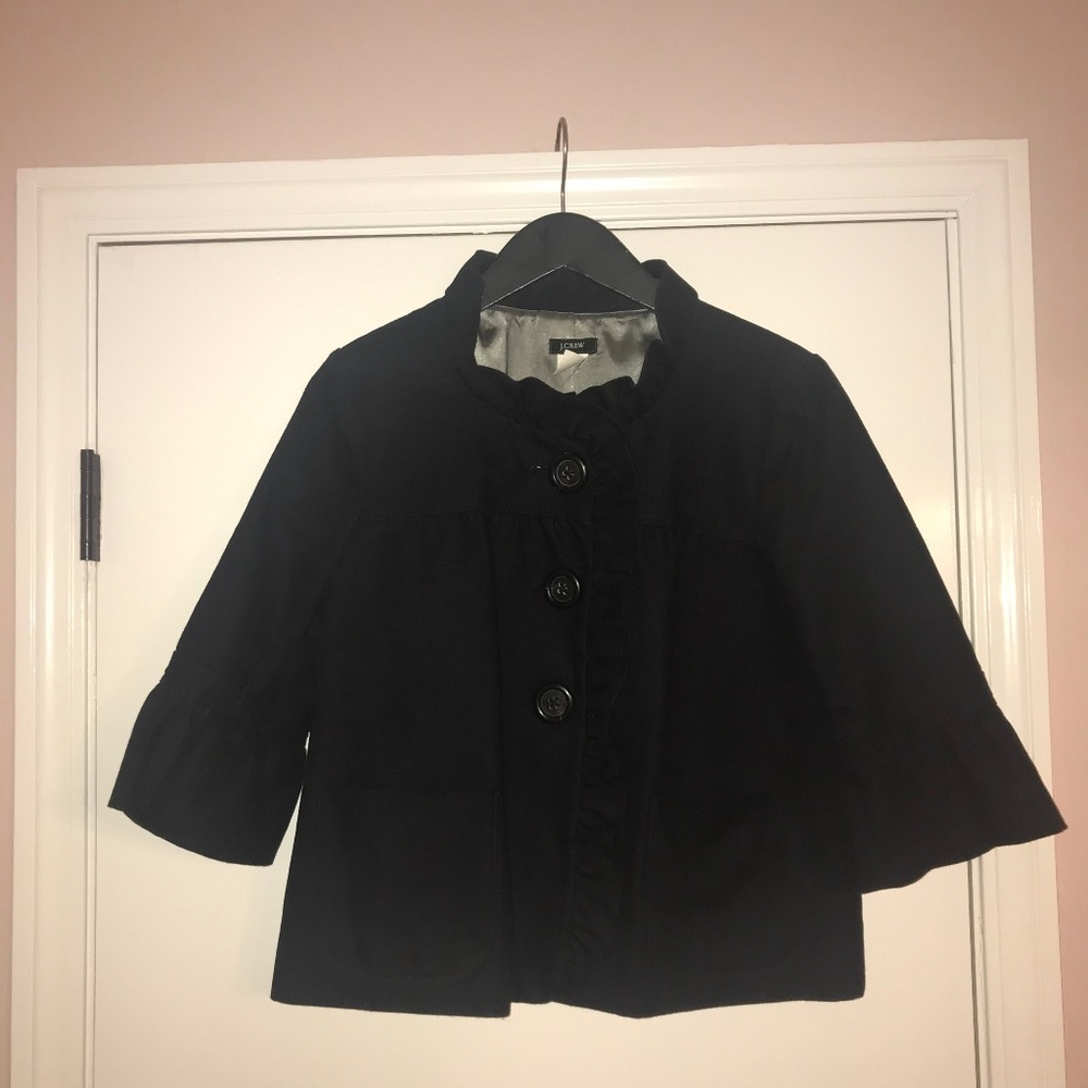 J. Crew Navy Cotton Blazer Size 6